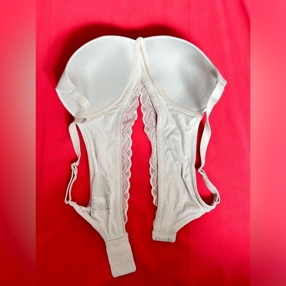 BRA Warner’s 36A Tan T-shirt No Wire Lightly Padded ROS691A Lace Detail 3439 LZ - Picture 4 of 9